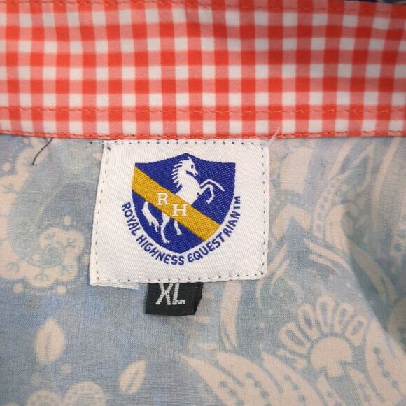 Royal Highness Equestrian Floral Paisley Print Button Long Sleeve Shirt extra la - Picture 5 of 6